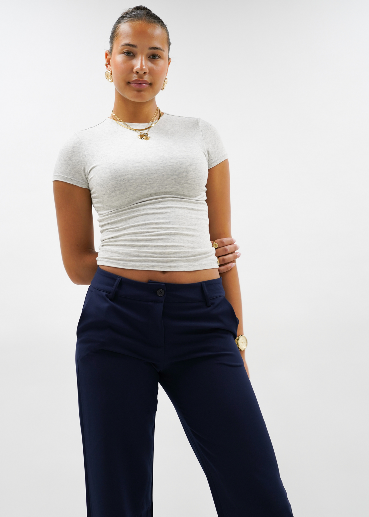 Low/mid waist pants casual night blue (tall)