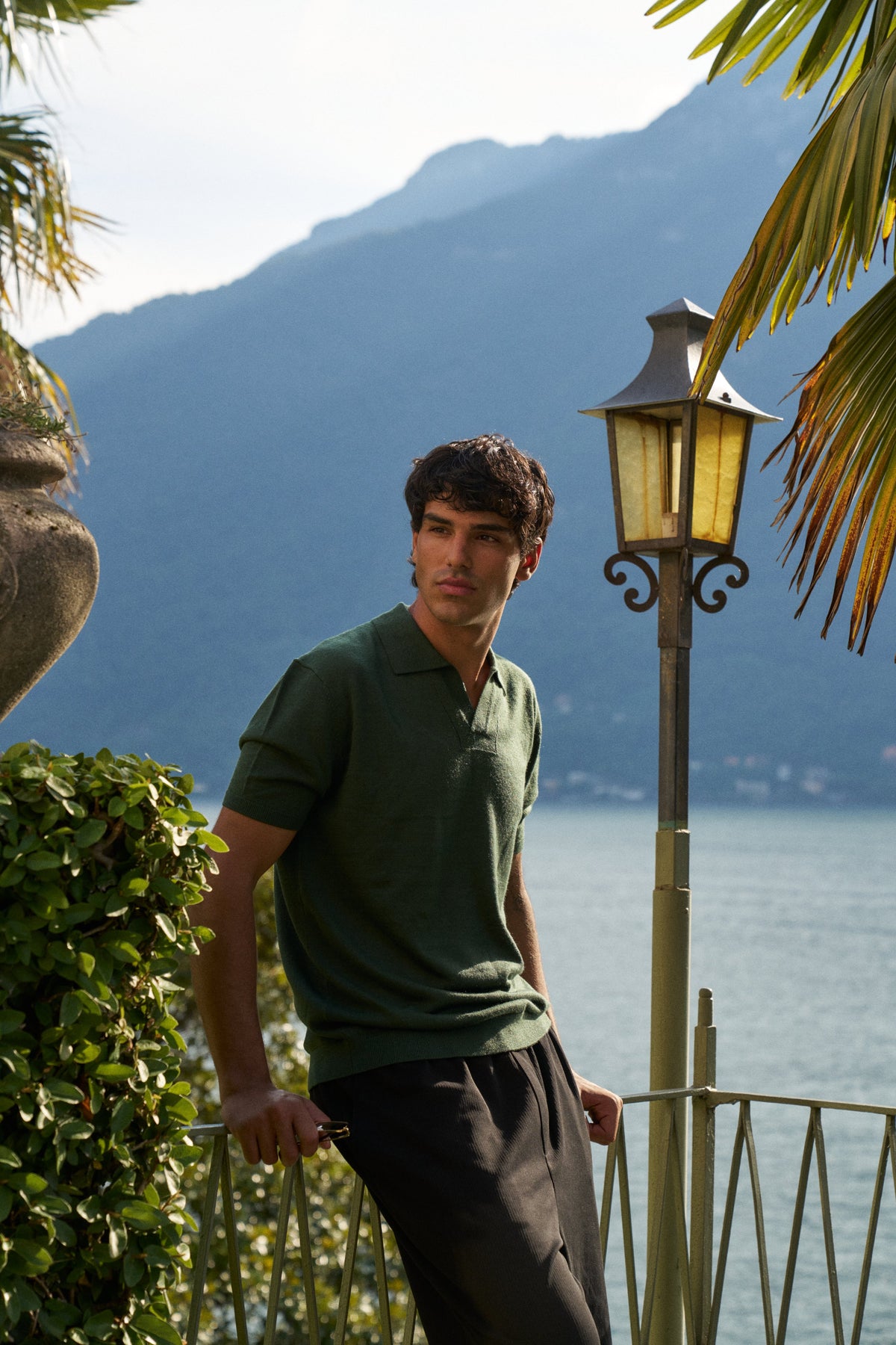 Soleil Knitted Short Sleeve Polo – Dark Green